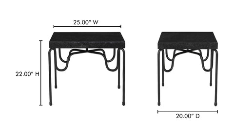 Getty Side Table Black Granite