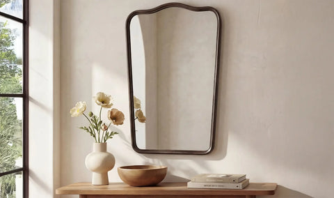 Keyes Mirror Blackened Bronze Cast Aluminum
