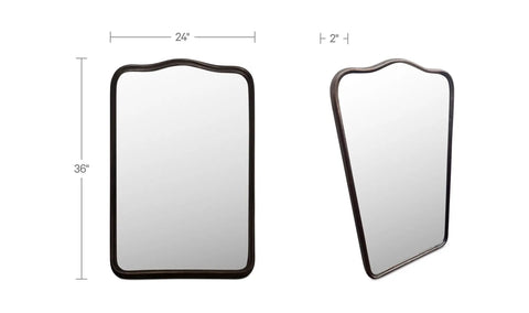 Keyes Mirror Blackened Bronze Cast Aluminum