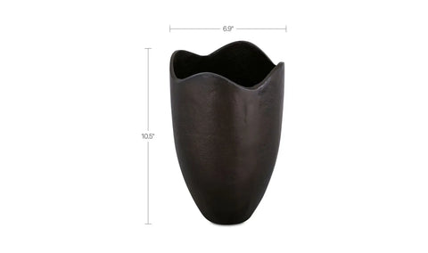 Athena Cast Aluminum Vase Blackened Bronze