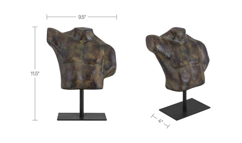 Victor Cast Aluminum Sculpture Dark Green Patina