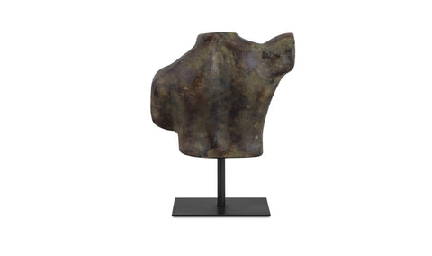 Victor Cast Aluminum Sculpture Dark Green Patina