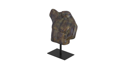 Victor Cast Aluminum Sculpture Dark Green Patina