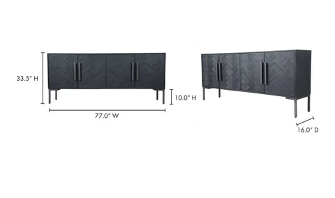 Fishbone Sideboard Black