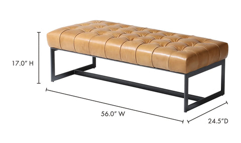 Wyatt Leather Bench Tan