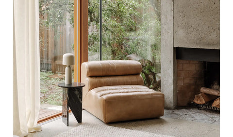 Ramsay Leather Slipper Chair Tan