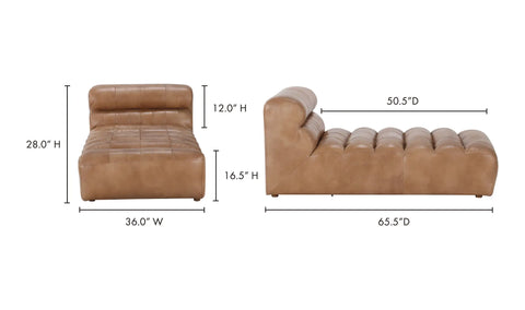 Ramsay Leather Chaise Tan