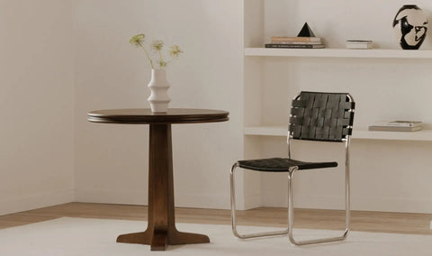 Moma Stainless Steel Dining Chair Black Leather - Set Of Two