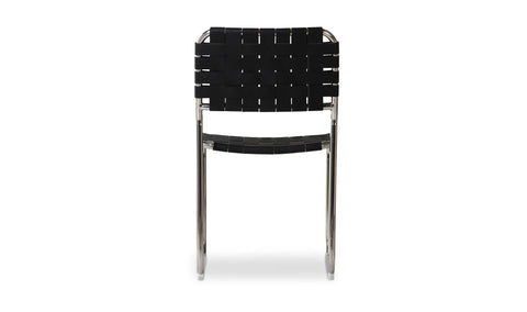 Moma Stainless Steel Dining Chair Black Leather - Set Of Two