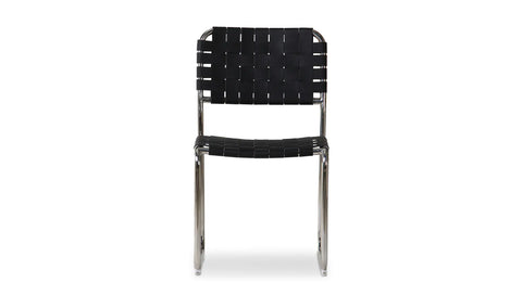 Moma Stainless Steel Dining Chair Black Leather - Set Of Two