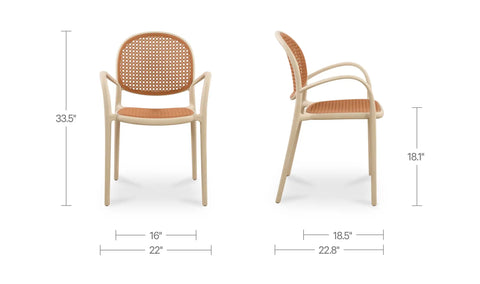 Soren Outdoor Dining Chair White-Set of Two