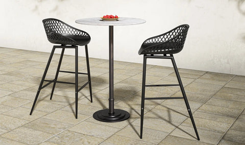 Piazza Outdoor Counter Stool Black - Set Of Two