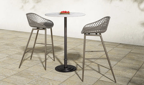 Piazza Outdoor Counter Stool Grey - Set Of Two