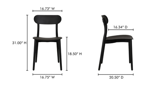 Kent Outdoor Dining Chair Black - Set Of Two