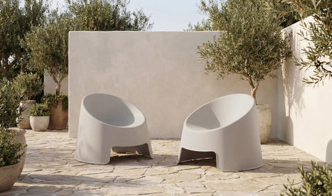 Nolla Outdoor Accent Chair Set of Two Light Grey