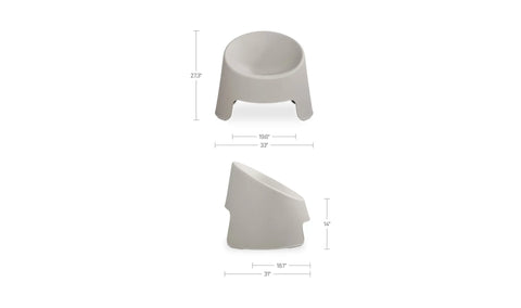 Nolla Outdoor Accent Chair Set of Two Light Grey