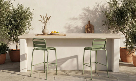 Kade Outdoor Bar Stool Green Set of Two