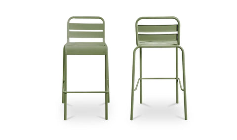 Kade Outdoor Bar Stool Green Set of Two