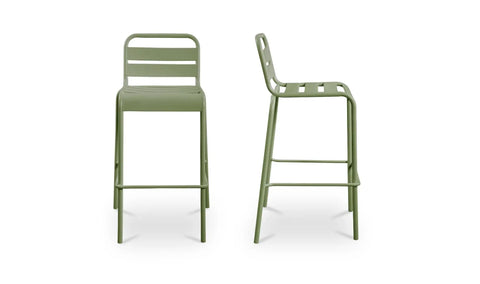 Kade Outdoor Bar Stool Green Set of Two
