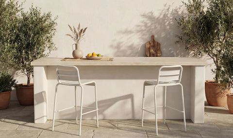Kade Outdoor Bar Stool White Set of Two