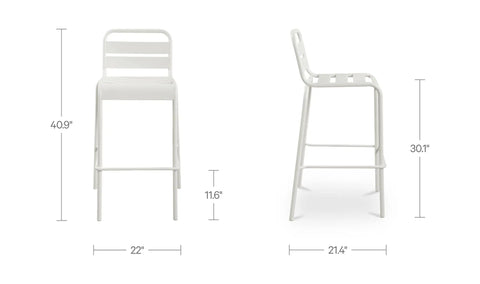 Kade Outdoor Bar Stool White Set of Two