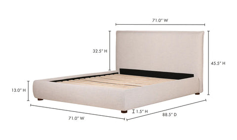 Luzon Queen Bed Light Grey