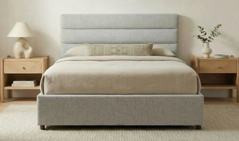 Takio Queen Bed Light Grey
