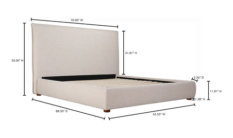 Luzon Queen Bed Tall Headboard Wheat