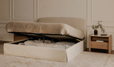 Joan Queen Storage Bed Cream