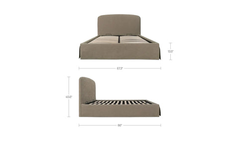 Joan Queen Storage Bed Taupe