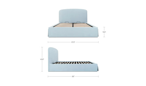 Joan Queen Storage Bed Light Blue
