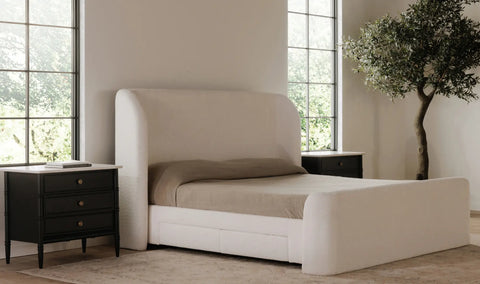 Sophia King Storage Bed Cream