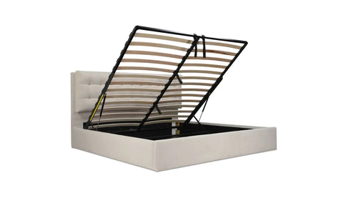 Sebastion King Storage Bed Cream