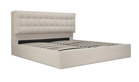 Sebastion King Storage Bed Cream