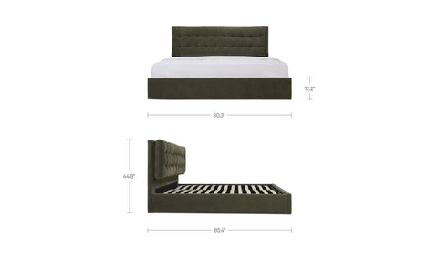 Sebastion King Storage Bed Green
