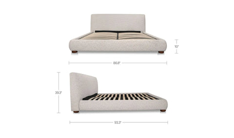 Beau King Storage Bed Speckled Light Grey