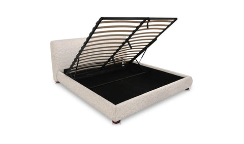 Beau King Storage Bed Speckled Light Grey