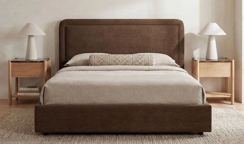 Simon Queen Storage Bed Brown