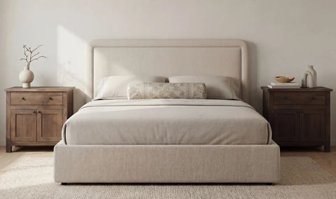 Simon King Storage Bed Flecked Beige