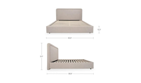 Simon King Storage Bed Flecked Beige