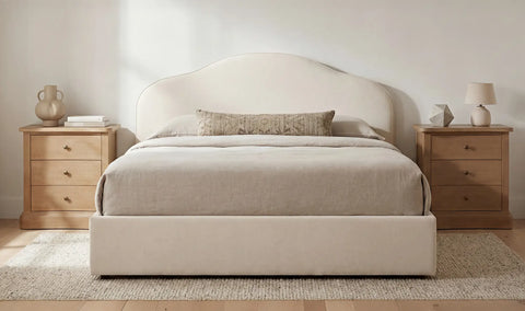 Maggie King Storage Bed Cream