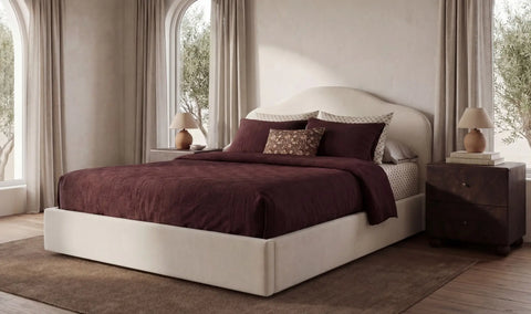 Maggie King Storage Bed Cream