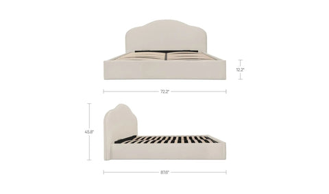 Maggie Queen Storage Bed Cream