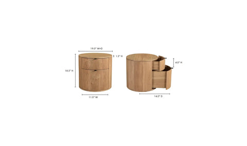 Theo 2 Drawer Nightstand Natural