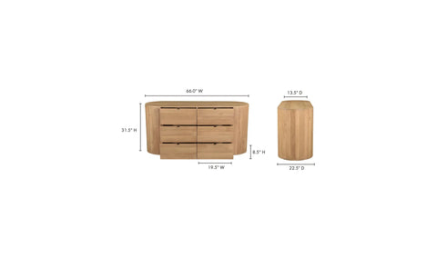 Theo 6 Drawer Dresser Natural