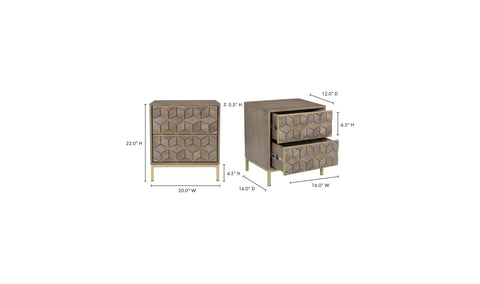 Corolla Nightstand Light Grey