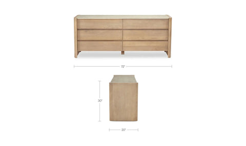 Lane 6 Drawer Dresser Natural