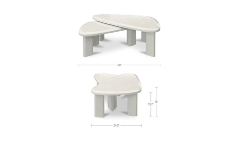 Sophie Outdoor Nesting Table Set Cream Lacquer