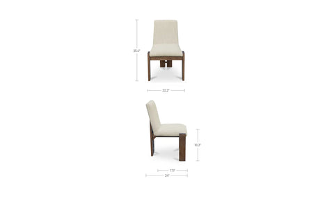 Mia Dining Chair Beige-Set of Two