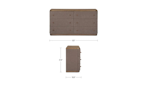 Simone 6 Drawer Dresser Brown